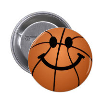 Cara del smiley del baloncesto pin