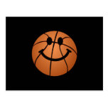 Cara del smiley del baloncesto tarjetas postales