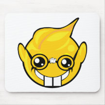cara del smiley del empollón tapete de ratón