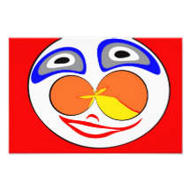 Cara divertida del payaso cojinete