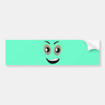 Cara divertida del smiley del dibujo animado pegatina de parachoque
