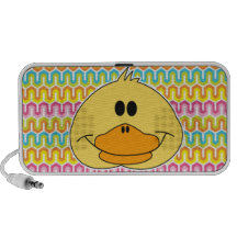 cara ducky linda del pato del duckie y fondo loco mini altavoces