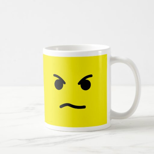 Cara enojada taza de café