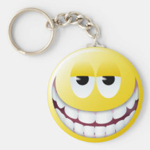 Cara enorme del smiley de la sonrisa llaveros personalizados