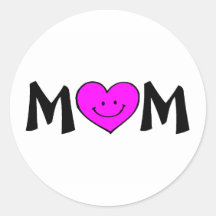 Cara feliz de la mamá pegatinas redondas