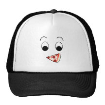 Cara feliz de la pizza gorras de camionero