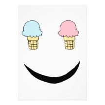 Cara feliz del helado invitación personalizada