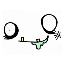 Cara feliz del zombi tarjeta postal
