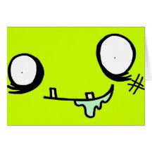 Cara feliz del zombi tarjeton