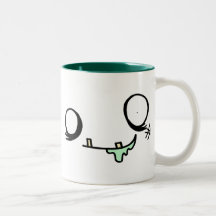 Cara feliz del zombi tazas