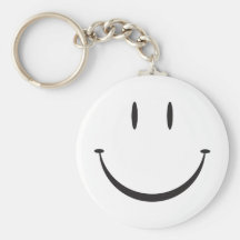 Cara feliz: Negro Llavero Personalizado