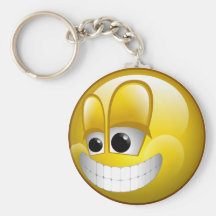 CARA GRANDE DEL SMILEY DE LA MUECA LLAVEROS PERSONALIZADOS
