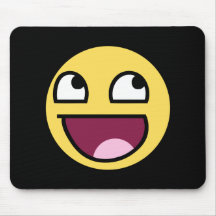 cara impresionante de la cara sonriente impresiona tapetes de ratón