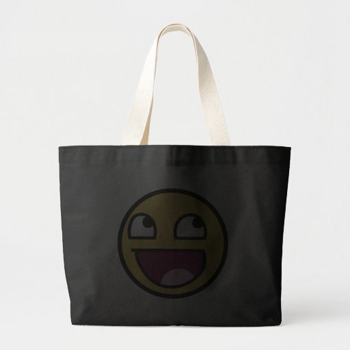 cara impresionante de la cara sonriente impresiona bolsas