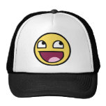 cara impresionante de la cara sonriente impresiona gorros bordados