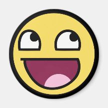 cara impresionante de la cara sonriente impresiona imán