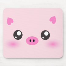 Cara linda del cerdo - minimalism del kawaii tapete de ratones