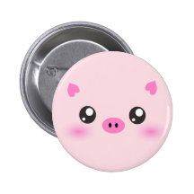 Cara linda del cerdo - minimalism del kawaii pin