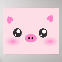 Cara linda del cerdo - minimalism del kawaii impresiones