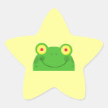 cara linda del froggy de la rana del dibujo animad colcomanias forma de estrellas