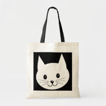 Cara linda del gato bolsas de mano
