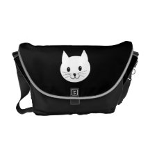 Cara linda del gato bolsas messenger