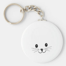 Cara linda del gato llaveros personalizados