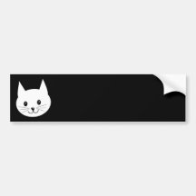 Cara linda del gato pegatina de parachoque
