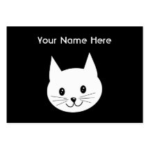 Cara linda del gato plantilla de tarjeta personal