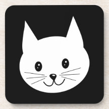 Cara linda del gato posavasos de bebida