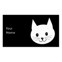 Cara linda del gato tarjeta de visita