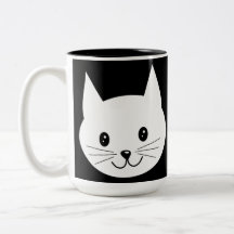 Cara linda del gato tazas de café