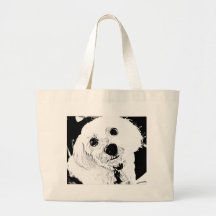 cara maltesa del perrito bolsa
