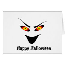 Cara malvada, feliz Halloween Tarjetas