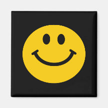 Cara sonriente amarilla imán para frigorifico