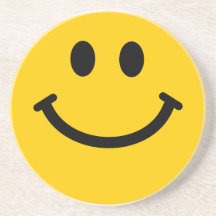 Cara sonriente amarilla posavasos diseño