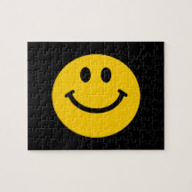 Cara sonriente amarilla puzzle con fotos
