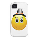 Cara sonriente con el gorra vibe iPhone 4 carcasa
