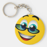 CARA SONRIENTE CON LOS VIDRIOS LLAVERO PERSONALIZADO