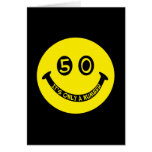 ¡cara sonriente del 50.o cumpleaños, es solamente  tarjetas