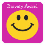 Cara sonriente del amarillo del premio del valor e pegatinas