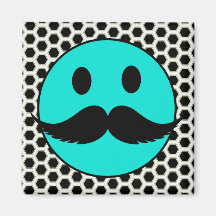Cara sonriente divertida retra con el bigote Stach Iman Para Frigorífico