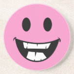 Cara sonriente rosada posavasos cerveza