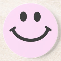 Cara sonriente rosada posavasos personalizados