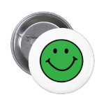 cara sonriente verde clásica pins