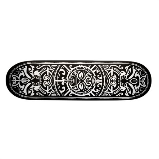 Cara tribal polinesia blanco y negro patines 