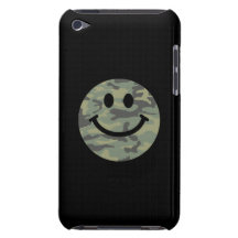 Cara verde del smiley de Camo Barely There iPod Protector