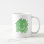 cara verde del smiley de la pintura tazas de café