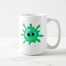 Cara verde torpe tazas de café