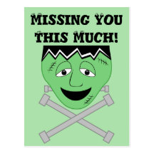 Cara y pernos laterales del monstruo de Frankenste Tarjetas Postales